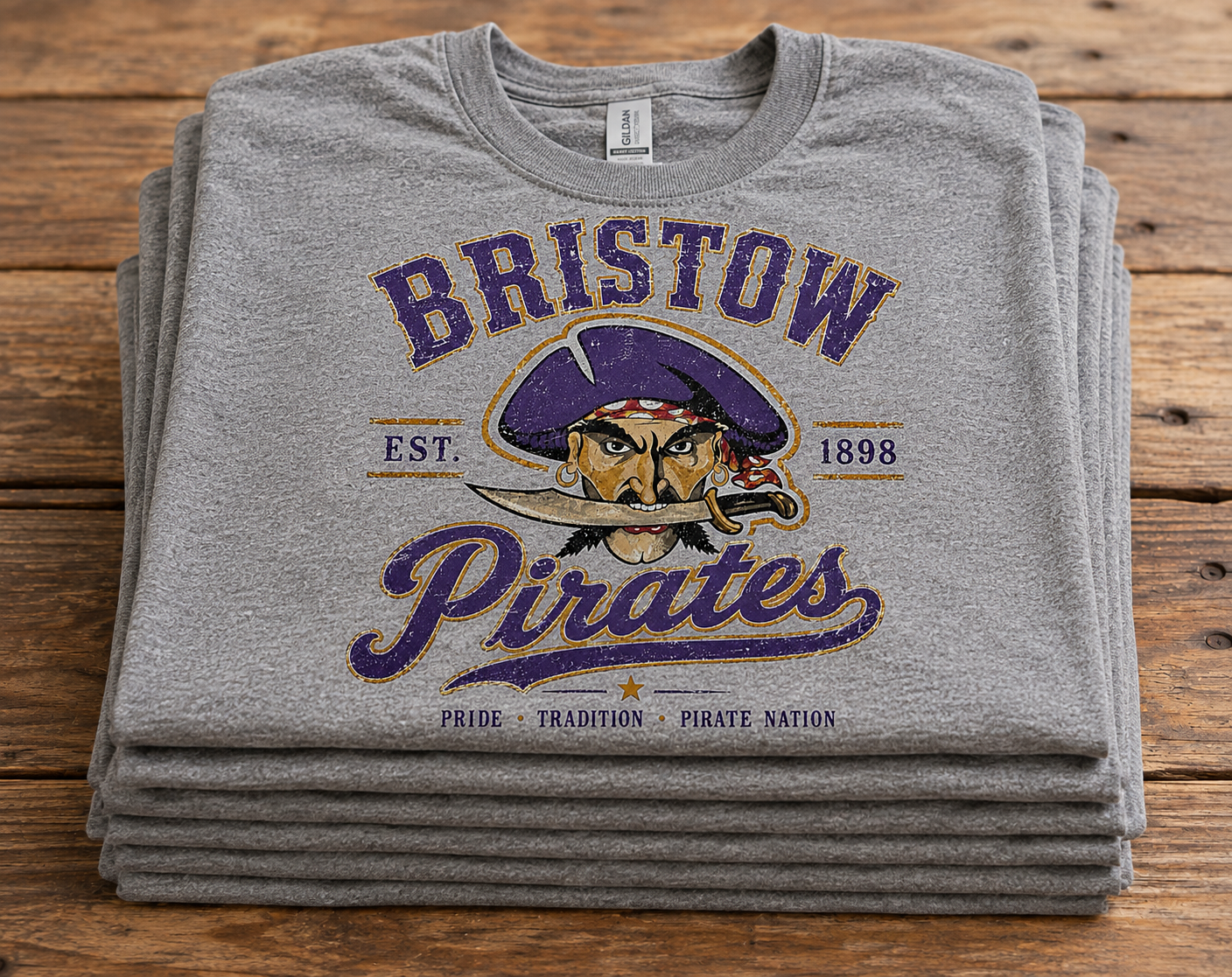 Bristow Pirates Vintage Varsity Tee 3