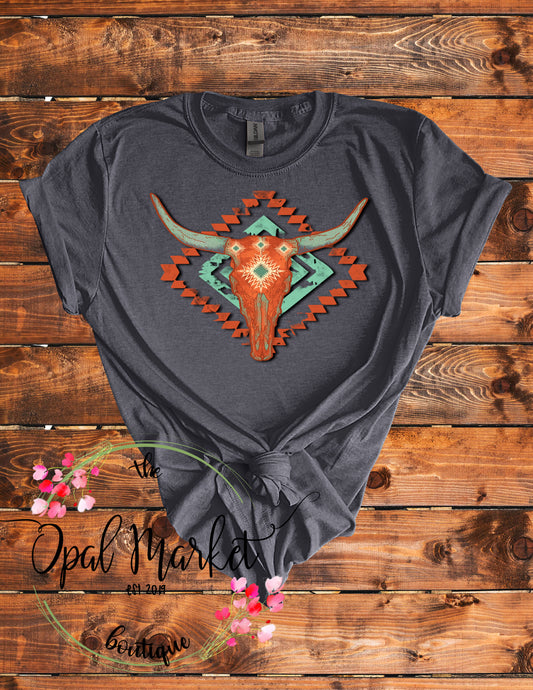 Aztec Cowskull Tee