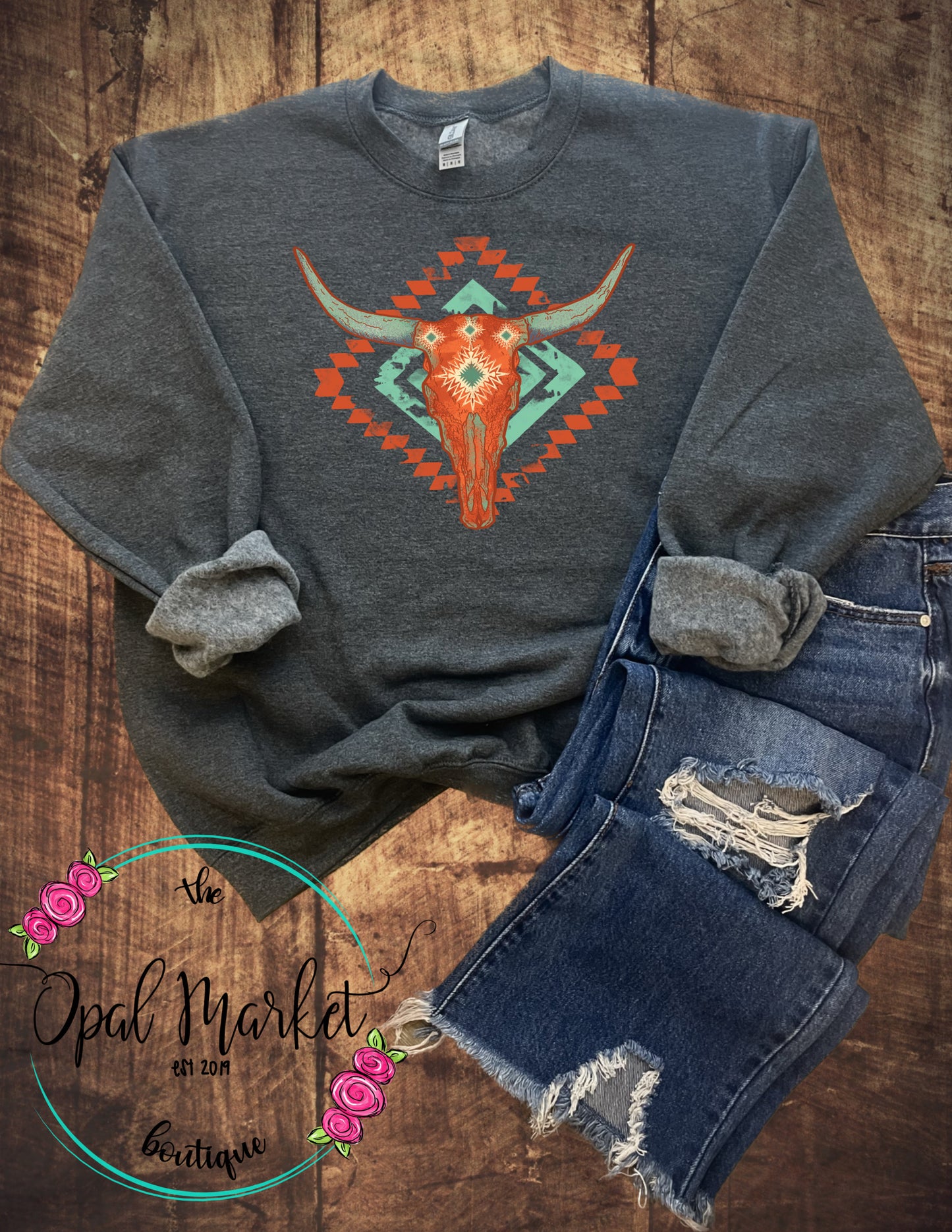 Aztec Cowskull Sweatshirt