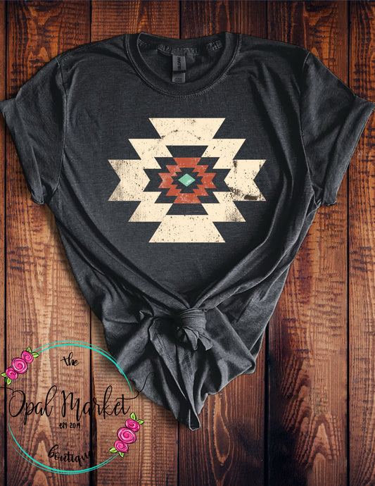 Distressed Aztec Tee
