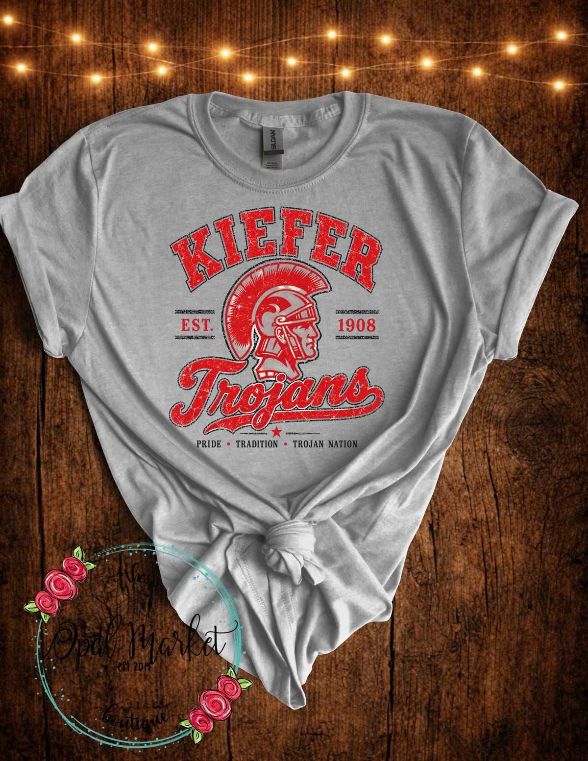 Kiefer Trojans Vintage Varsity Tee