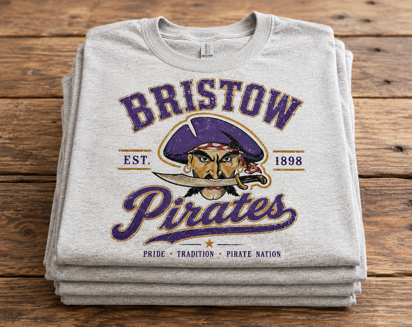 Bristow Pirates Vintage Varsity Tee 3