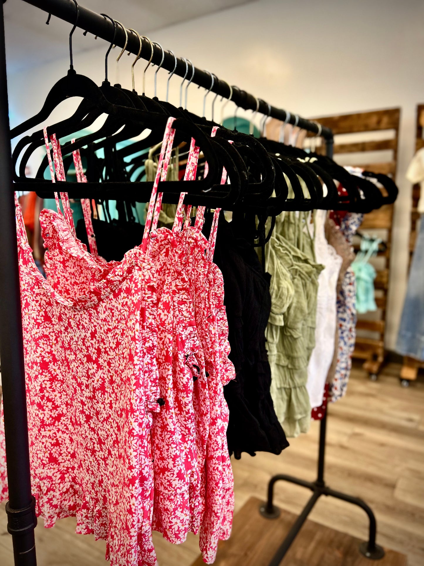 Pink Floral Strap Top
