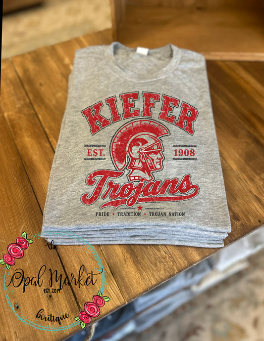 Kiefer Trojans Vintage Varsity Tee