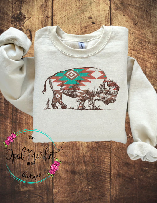 Aztec Buffalo Sweatshirt